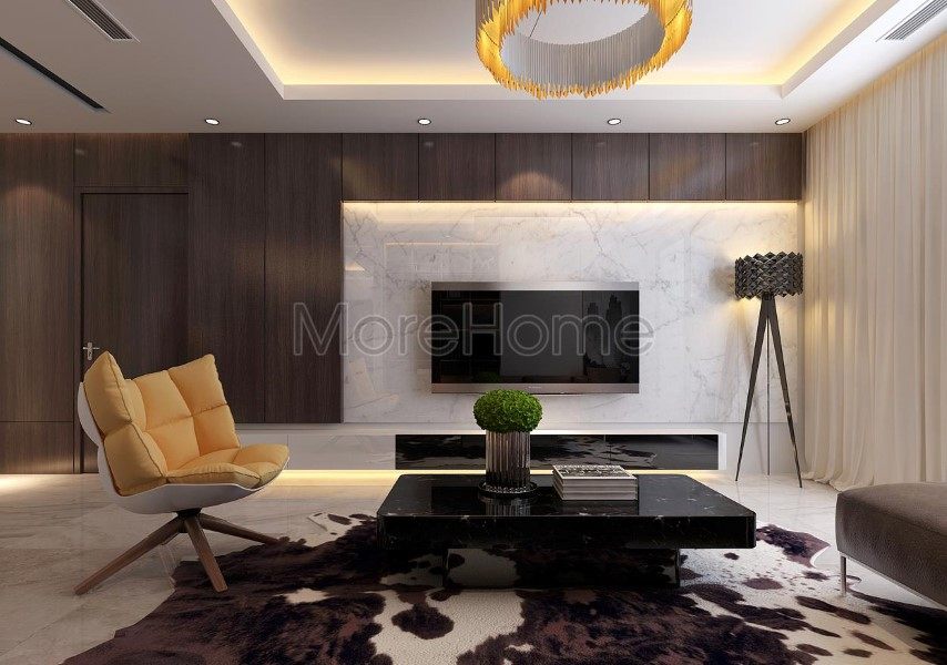 Thiết kế nội thất phòng khách chung cư Vinhomes Nguyễn Chí Thanh